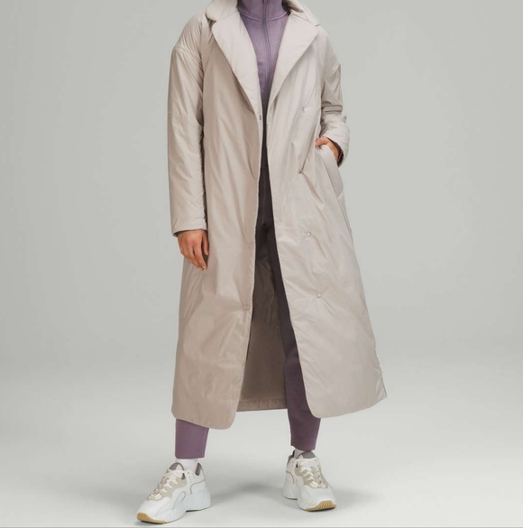 lululemon athletica Jackets & Blazers - Lululemon Insulated Trench Coat Raw Linen Size 6